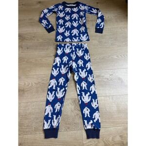 EUC Kids Hanna Andersson yeti abominable snowman pajama long john set sz 5 110